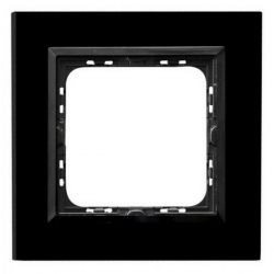 OSPEL IMPRESJA Ramka 1-krotna czarne szkło + ramka czarna R-1YGC/32/25