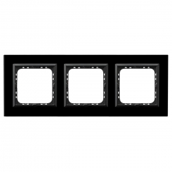 OSPEL IMPRESJA Ramka 3-krotna czarne szkło + ramka czarna R-3YGC/32/25