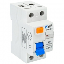 Wyłącznik różnicowoprądowy 2P 25A 30mA typ AC LC-Tec EBS9RN-2P/30/25/AC 5902838490570