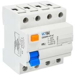 Wyłącznik różnicowoprądowy 4P 25A 30mA typ AC LC-Tec EBS9RN-4P/30/25/AC 5902838491089