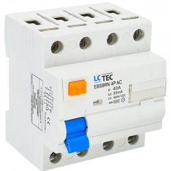 Wyłącznik różnicowoprądowy 4P 40A 30mA typ AC LC-Tec EBS9RN-4P/30/40/AC 5902838490587