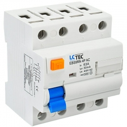 Wyłącznik różnicowoprądowy 4P 63A 30mA typ AC LC-Tec EBS9RN-4P/30/63/AC 5902838491096