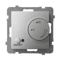 OSPEL ARIA Srebro Regulator temperatury z czujnikiem podpodłogowym RTP-1U/m/18