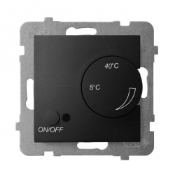 OSPEL ARIA CZARNY METALIK Regulator temperatury z czujnikiem podpodłogowym RTP-1U/m/33