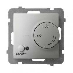 OSPEL ARIA Srebro Regulator temperatury z czujnikiem napowietrznym RTP-1UN/m/18