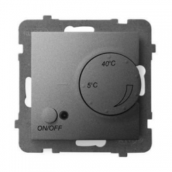 OSPEL ARIA SZARY MAT Regulator temperatury z czujnikiem napowietrznym RTP-1UN/m/70