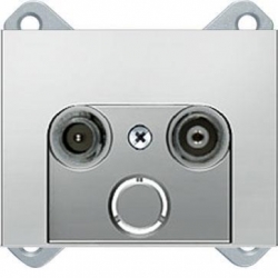 HAGER POLO Berker K.5 Gniazdo RTV końcowe aluminium 53455011+12017013