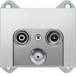 HAGER POLO Berker K.5 Gniazdo przelotowe RTV-SAT aluminium 53455321+12017013
