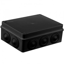 PAWBOL puszka instalacyjna S-BOX 406C 190x140x70 IP65 10 dławików natynkowa czarna