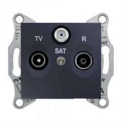 SCHNEIDER ELECTRIC SEDNA Gniazdo antenowe R/TV/SAT przelotowe 8dB grafito