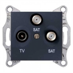 SCHNEIDER ELECTRIC SEDNA Gniazdo antenowe TV/SAT/SAT końcowe grafitowe SDN3502170