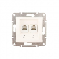 SCHNEIDER ELECTRIC Sedna Gniazdo telefoniczne podwójne RJ11 kremowe SDN4201123