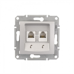 SCHNEIDER ELECTRIC Sedna Gniazdo telefoniczne podwójne RJ11 aluminium SDN4201160