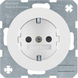 HAGER POLO Berker R.1/R.3 Gniazdo poj. z/u schuko 16A białe 47432089