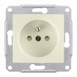 SCHNEIDER ELECTRIC Sedna Gniazdo pojedyncze z/u 16A kremowe SDN2800123