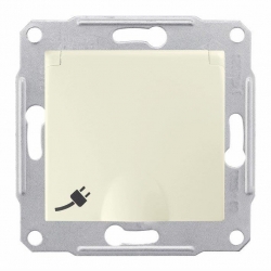 SCHNEIDER ELECTRIC Sedna Gniazdo hermetyczne pojedyncze z/u IP44 kremowe SDN2800323