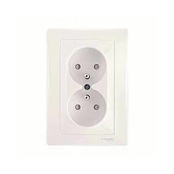 SCHNEIDER ELECTRIC Sedna Gniazdo podwójne z/u 16A IP20 kremowe SDN2800623