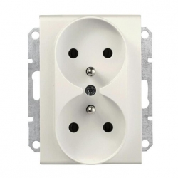 SCHNEIDER ELECTRIC Sedna Gniazdo podwójne z/u 16A kremowe SDN2800923
