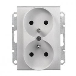 SCHNEIDER ELECTRIC Sedna Gniazdo podwójne z/u 16A aluminium SDN2800960