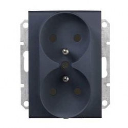 SCHNEIDER ELECTRIC SEDNA Gniazdo podwójne z/u 16A 250V grafit SDN2800970