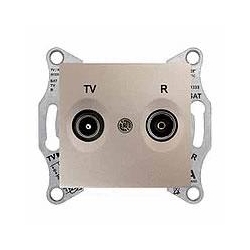 SCHNEIDER ELECTRIC Sedna Gniazdo antenowe R/TV przelotowe satyna SDN3301868