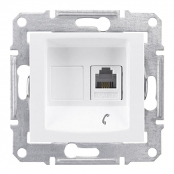 SCHNEIDER ELECTRIC Sedna Gniazdo telefoniczne pojedyncze RJ11 białe SDN4101121