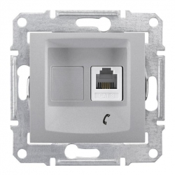 SCHNEIDER ELECTRIC Sedna Gniazdo telefoniczne pojedyncze RJ11 aluminium SDN4101160
