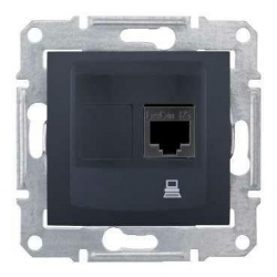 SCHNEIDER ELECTRIC SEDNA Gniazdo komputerowe pojedyncze RJ45 kat. 5e grafit SDN4300170