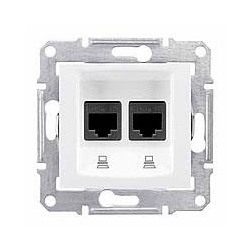 SCHNEIDER ELECTRIC Sedna Gniazdo komputerowe podwójne RJ45 kat.5e białe SDN4400121