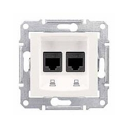 SCHNEIDER ELECTRIC Sedna Gniazdo komputerowe podwójne RJ45 kat.5e UTP kremowe SDN4400123