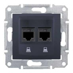 SCHNEIDER ELECTRIC SEDNA Gniazdo komputerowe podwójne RJ45 kat.5e grafit SDN4400170