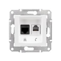 SCHNEIDER ELECTRIC Sedna Gniazdo teleinformatyczne RJ11 RJ45 kat.5e UTP białe SDN5100121