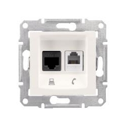 SCHNEIDER ELECTRIC Sedna Gniazdo teleinformatyczne RJ11 RJ45 kat.5e UTP kremowe SDN5100123
