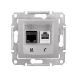 SCHNEIDER ELECTRIC Sedna Gniazdo teleinformatyczne RJ11 RJ45 kat.5e UTP aluminium SDN5100160
