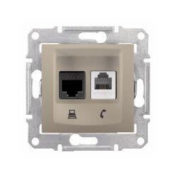 SCHNEIDER ELECTRIC Sedna Gniazdo teleinformatyczne RJ11 RJ45 kat.5e UTP satyna SDN5100168