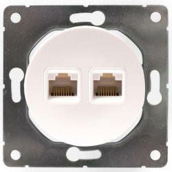 Premiumlux PREMIUMLINE gniazdo białe telefoniczno-komputerowe RJ11/RJ45 OVA1018W