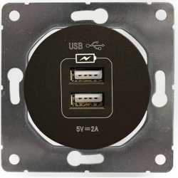 Premiumlux PREMIUMLINE gniazdo USB czarne podwójne 2,1A OVA1028B