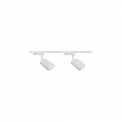 Zestaw 2x lampa SIENA ALU Track 3F biała z żarówką led gu10 PHILIPS 5W ciepła biała + szynoprzewód 1m kolor biały
