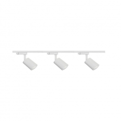 Zestaw 3x lampa SIENA ALU Track 3F biała z żarówką led gu10 PHILIPS 5W ciepła biała + szynoprzewód 1m kolor biały