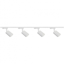 Zestaw 4x lampa SIENA ALU Track biała z żarówką led gu10 PHILIPS 5W ciepła biała + szynoprzewód 2m kolor biały