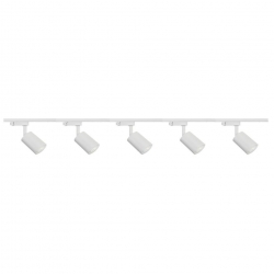 Zestaw 5x lampa SIENA ALU Track 3F biała z żarówką led gu10 PHILIPS 5W ciepła biała + szynoprzewód 2m kolor biały