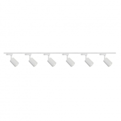 Zestaw 6x lampa SIENA ALU Track 3F biała z żarówką led gu10 PHILIPS 5W ciepła biała + szynoprzewód 2 x 2m kolor biały