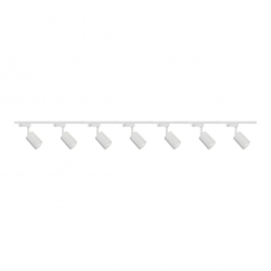 Zestaw 7x lampa SIENA ALU Track 3F biała z żarówką led gu10 PHILIPS 5W ciepła biała + szynoprzewód 2 x 2m kolor biały