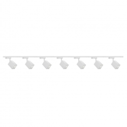 Zestaw 7x lampa OSCAR Track 3F biała z żarówką led gu10 PHILIPS 5W ciepła biała + szynoprzewód 2 x 2m kolor biały