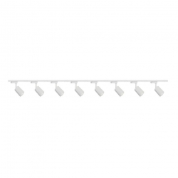 Zestaw 8x lampa SIENA ALU Track 3F biała z żarówką led gu10 PHILIPS 5W ciepła biała + szynoprzewód 2 x 2m kolor biały
