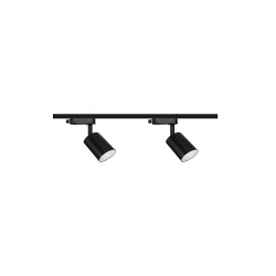 Zestaw 2x lampa SIENA ALU Track 3F czarna z żarówką led gu10 PHILIPS 5W ciepła biała + szynoprzewód 1m kolor czarny