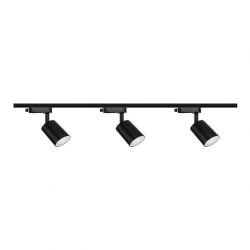 Zestaw 3x lampa SIENA ALU Track 3F czarna z żarówką led gu10 PHILIPS 5W ciepła biała + szynoprzewód 1m kolor czarny