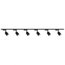 Zestaw 6x lampa SIENA ALU Track 3F czarna z żarówką led gu10 PHILIPS 5W ciepła biała + szynoprzewód 2 x 2m kolor czarny