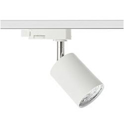 Lampa oprawa SIENA Track 1xgu10 biała ze srebrnym przegubem LUXsystem-3F (na szynę 3-fazową)