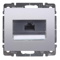 LEGRAND SISTENA LIFE gniazdo pojedyncze komputerowe 1xRJ45 UTP kat. 5e metalic 775761+771375